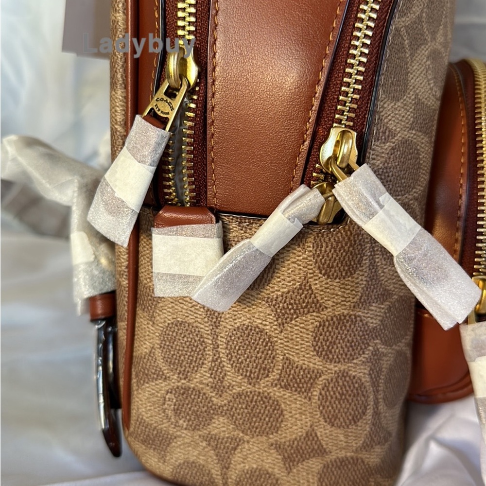 ❇️NWT Coach retail Carrie Backpack 23 In Signature Canvas - Picture 11 of 16